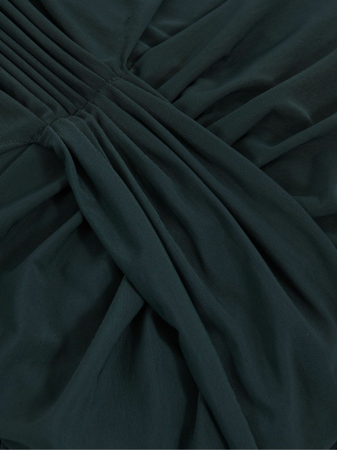 Reiss Sheer Ruched Maxi Dress in Teal