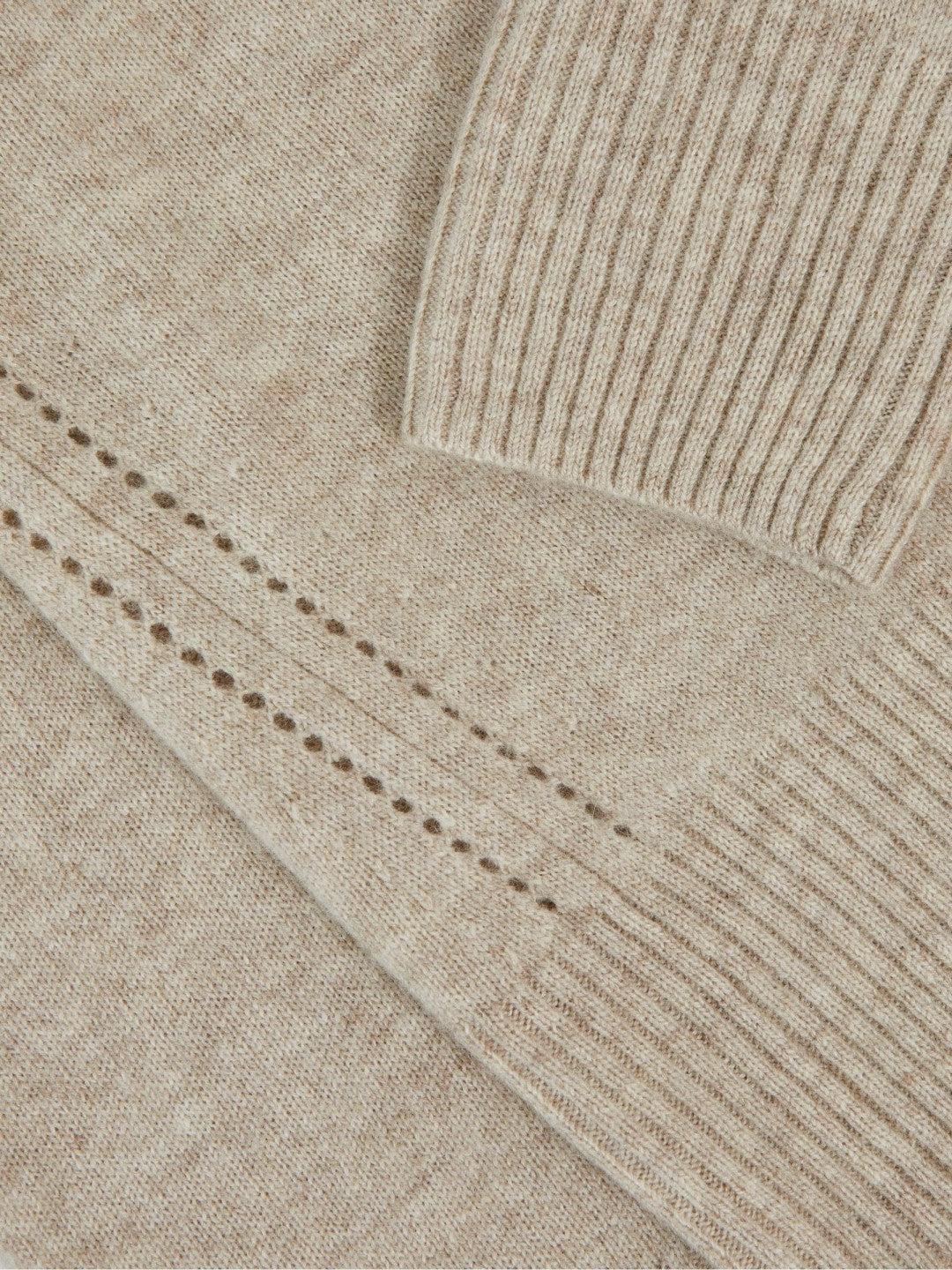 Reiss 9-13 yrs Wool-Blend Open-Stitch Jumper with Cashmere in Oatmeal