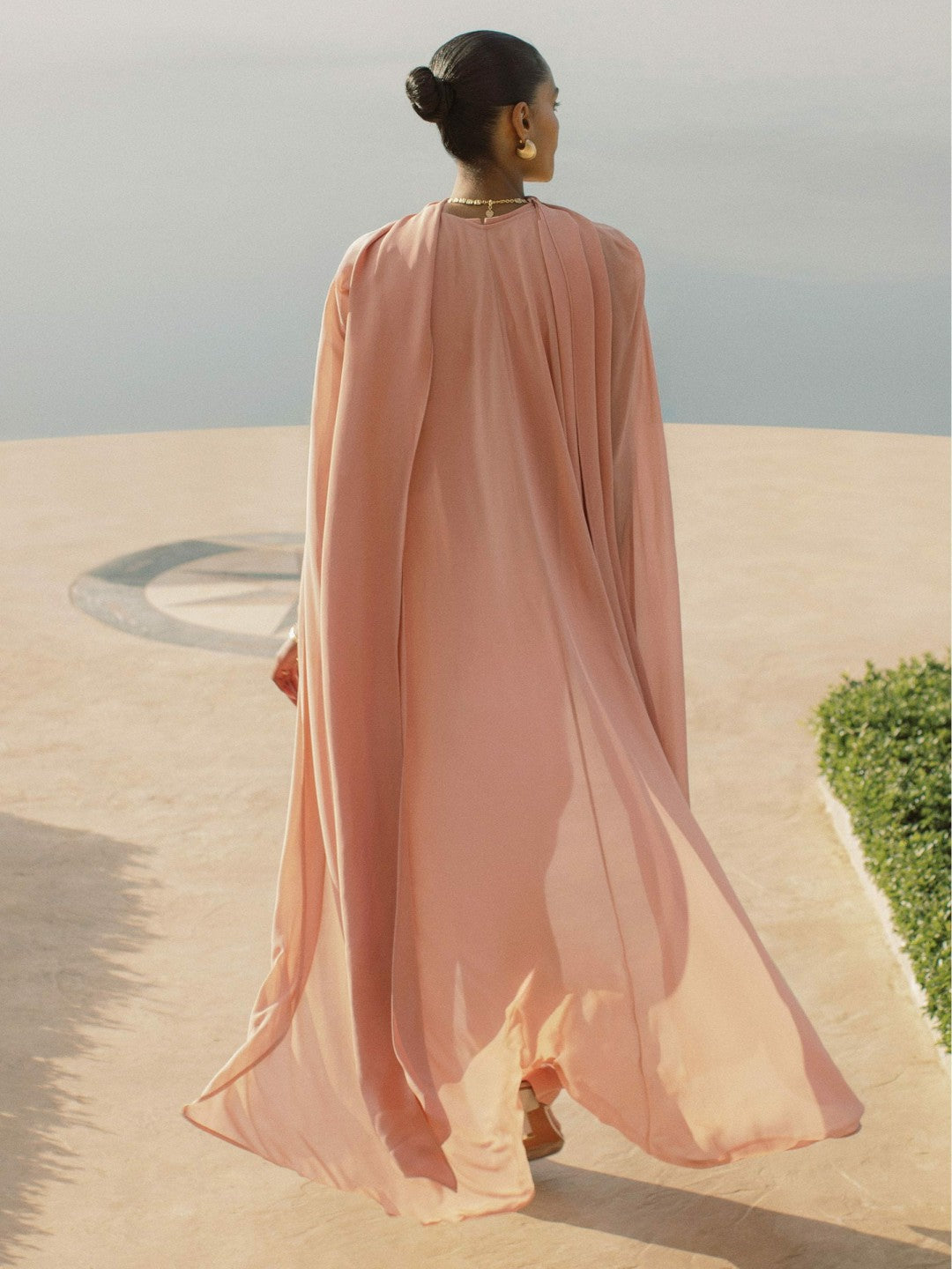 Reiss Wide-Leg Cape Jumpsuit in Pink