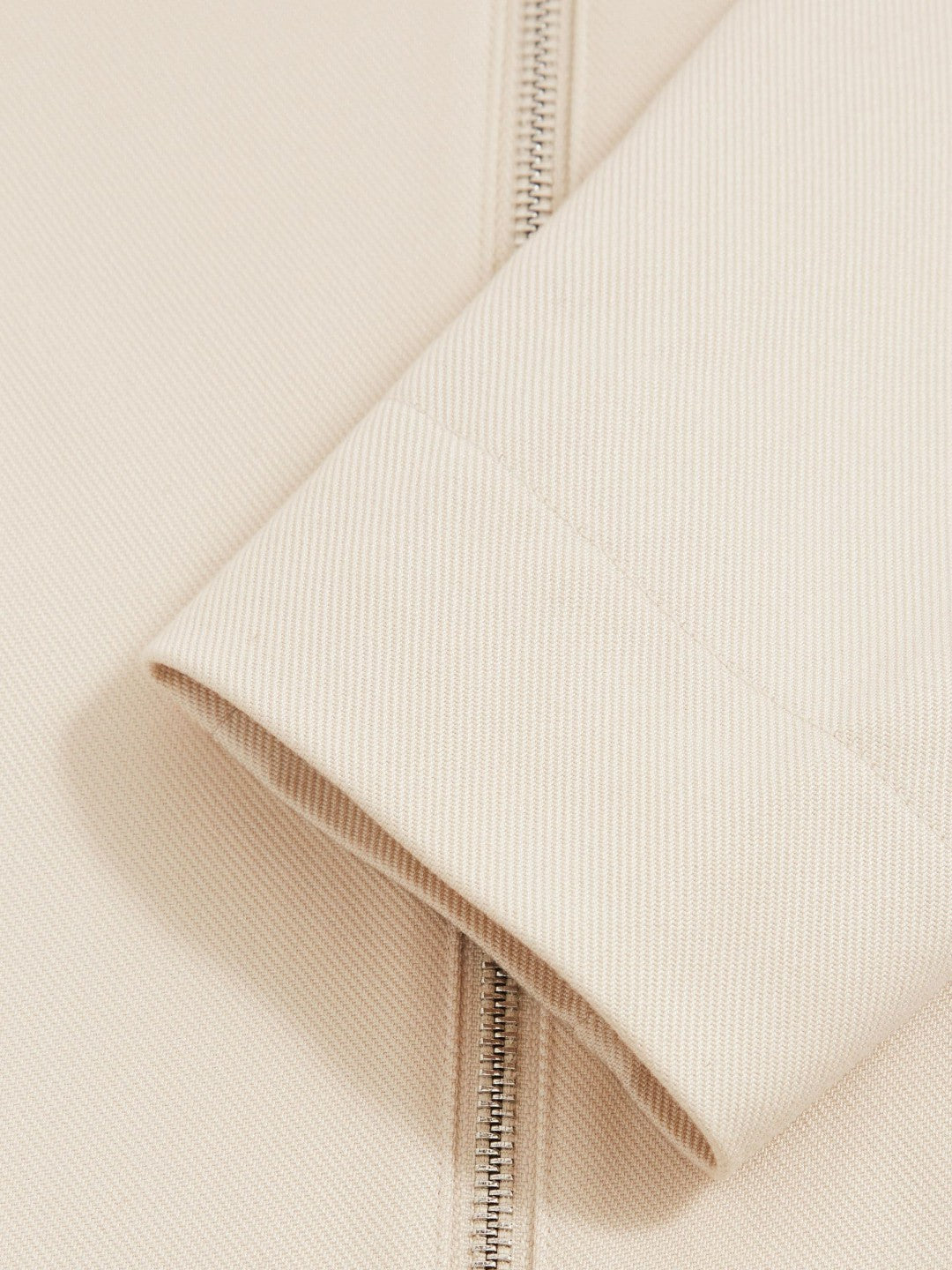 Reiss Best Seller - Lyocell-Cotton Zip-Through Twill Jacket in Ecru