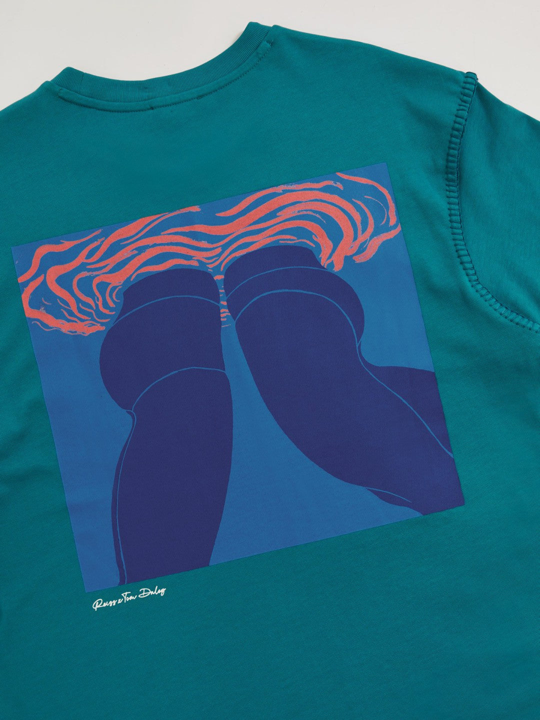 Reiss Affordable - | Tom Daley Graphic-Print T-Shirt in Teal Green