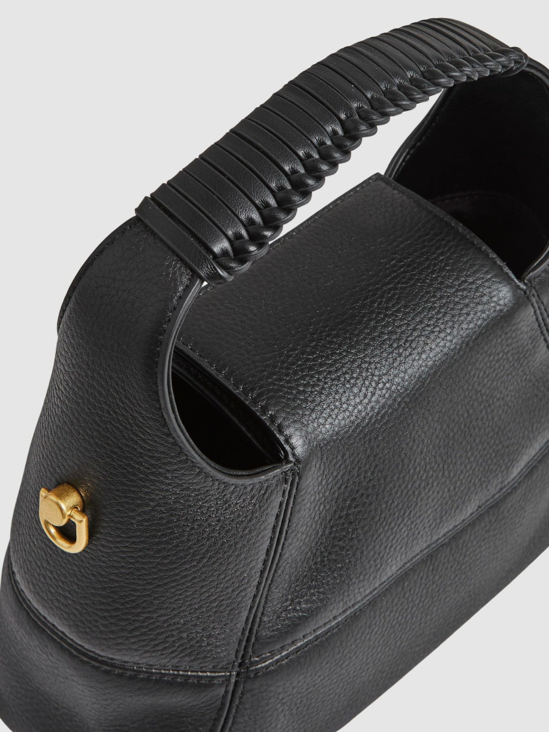 Reiss Grained-Leather Shoulder Bag in Black