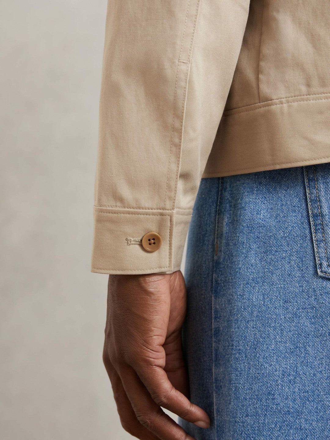 Reiss Savings - Paige Flap Pocket Worker Jacket in Beige