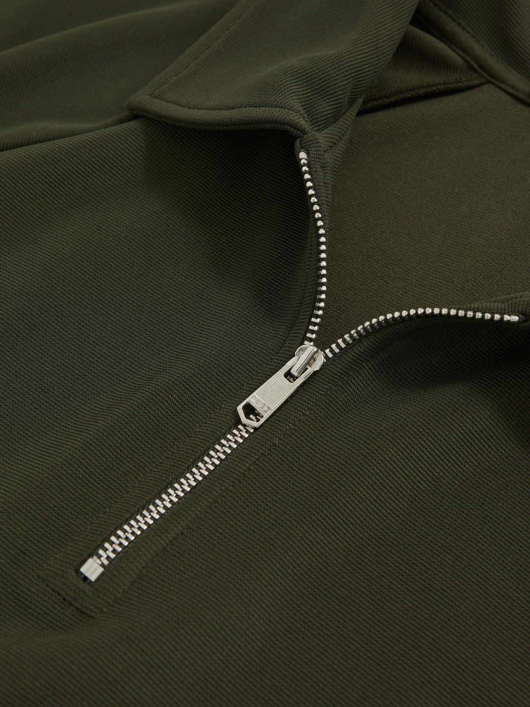 Reiss Textured Raglan Half-Zip Polo Shirt in Green