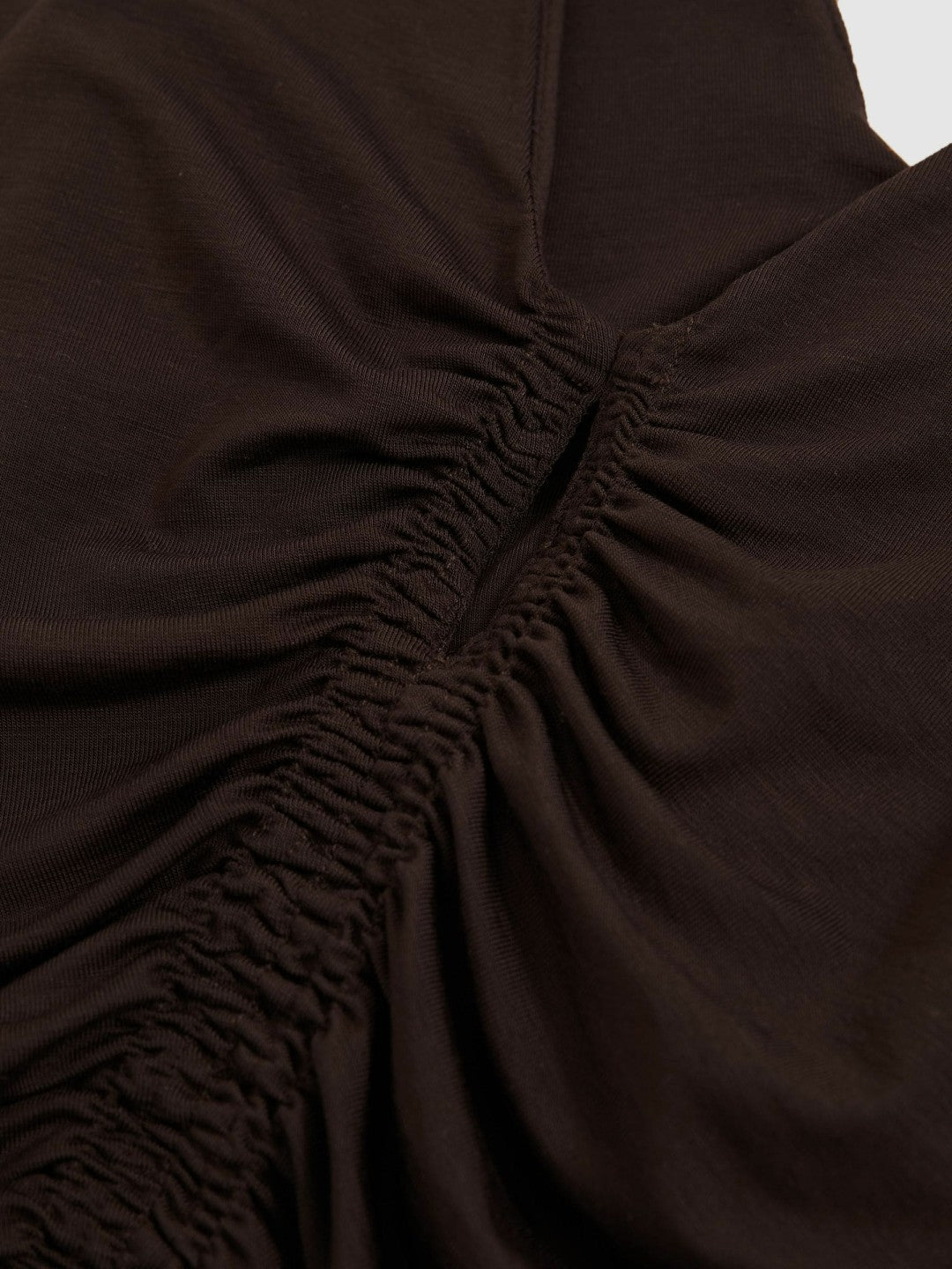 Reiss Sale - Stretch Lyocell Jersey Ruched Vest in Chocolate Brown