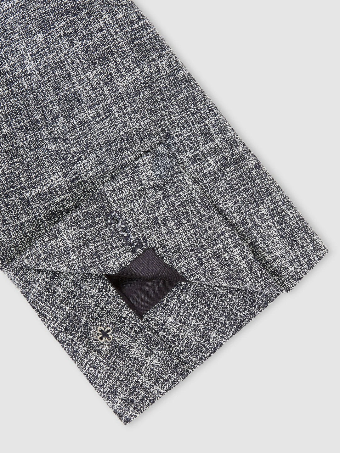 Reiss Single-Breasted Textured Mélange Blazer Slim-Fit in Navy Melange