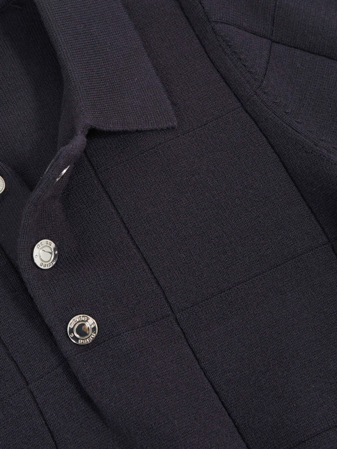 Reiss 9-13 yrs Stitch-Detail Press-Stud Polo Shirt in Navy Blue
