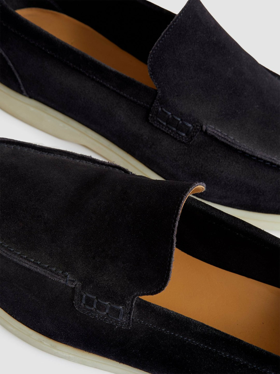 Reiss Suede Slip-On Loafers in Navy