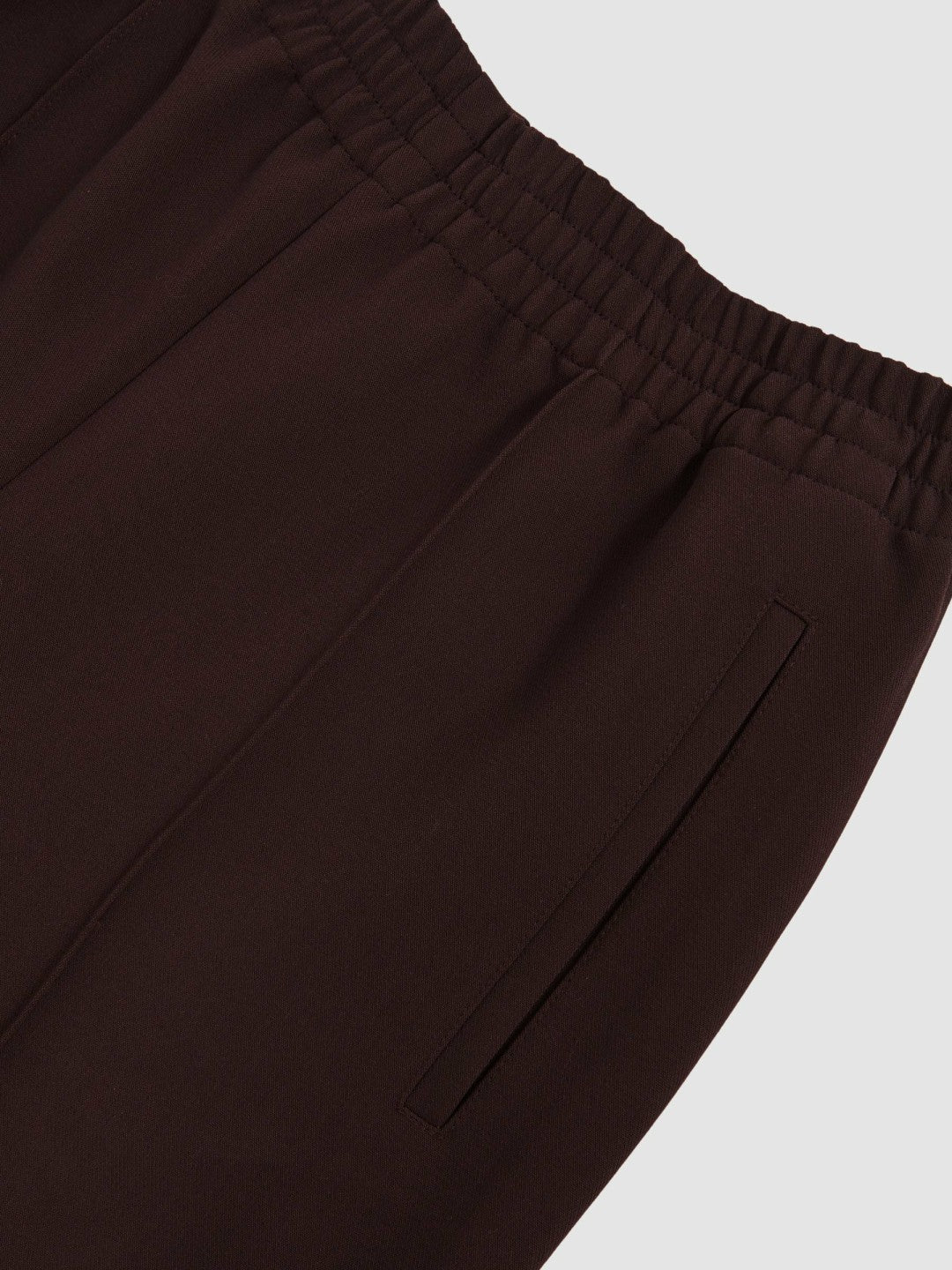 Reiss Wide Leg Elasticated Waist Trousers in Burgundy