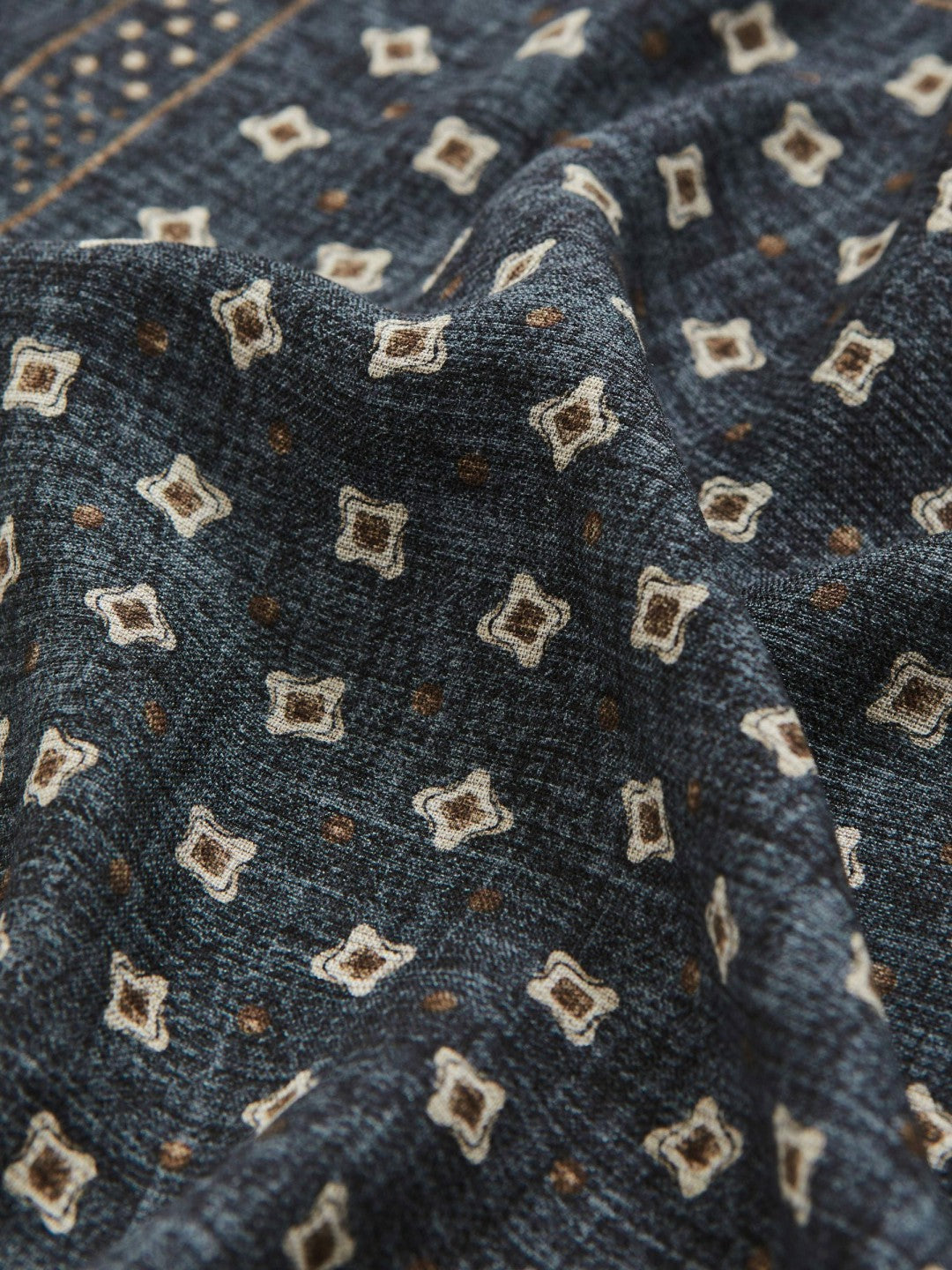 Reiss Silk Floral-Medallion Pocket Square in Denim Blue Melange