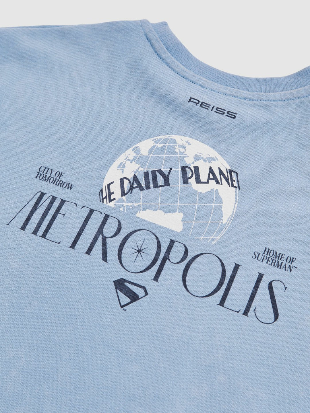 Reiss Best Seller - 13-14 yrs Superman Metropolis Logo T-Shirt in Light Blue