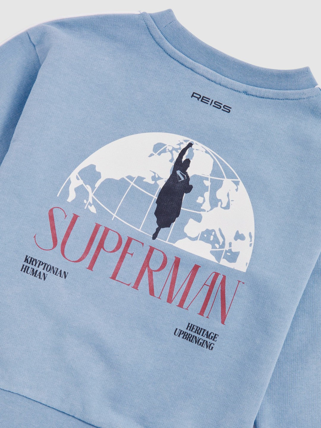 Reiss Deal - 3-9 yrs Superman Logo Print Sweatshirt in Light Blue