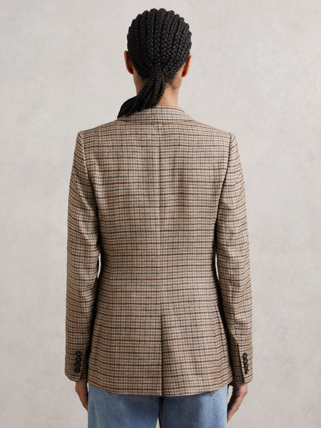 Reiss Jacket in Neutral Check
