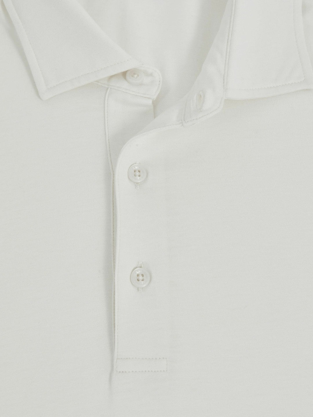 Reiss Sale - Cotton-Jersey Long Sleeve Polo Shirt in White