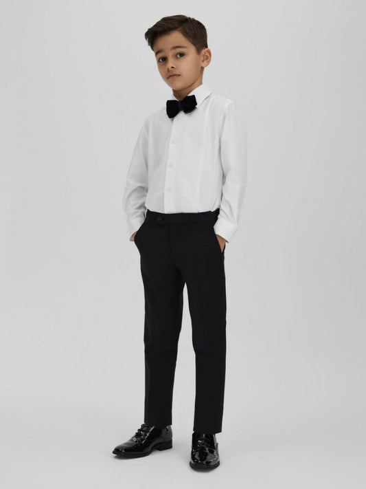 Reiss Best Seller - 3-9 yrs Slim Fit Textured Bib Dinner Shirt in White