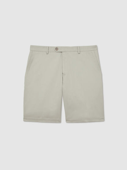 Reiss Popular Choice - Cotton Chino Shorts With Stretch in Soft Sage