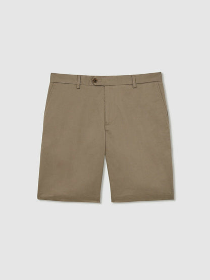 Reiss Savings - Oe Hampton Cotton Chino Shorts with Stretch in Taupe