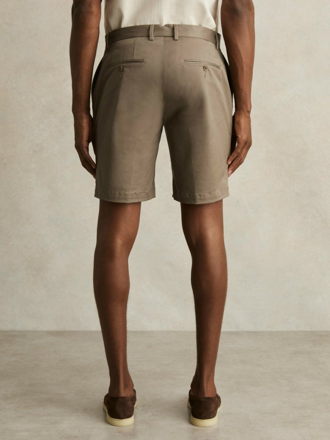 Reiss Savings - Oe Hampton Cotton Chino Shorts with Stretch in Taupe