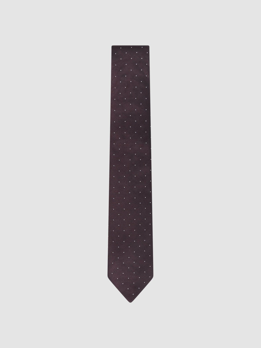 Reiss Featured - Polka Dot Silk Tie in Burgundy
