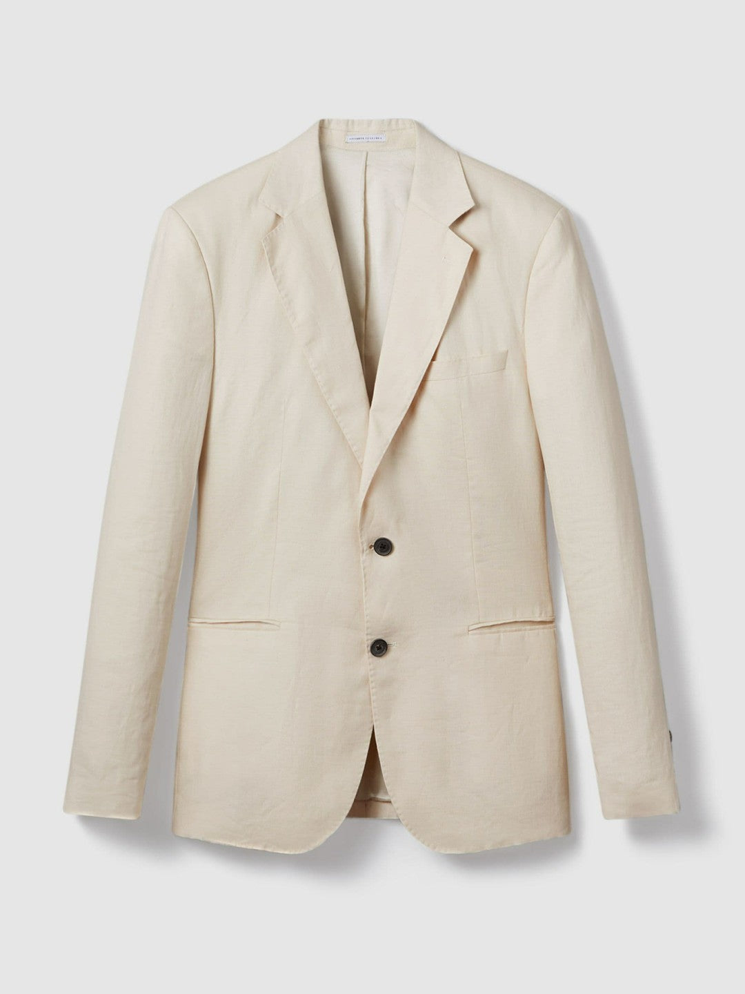 Reiss Sale - Slim-Fit Single Breasted Linen Blazer in Stone