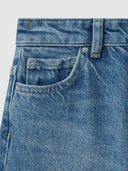 Reiss Deal - 3-9 yrs Loose Fit Adjuster Jeans in Mid Blue