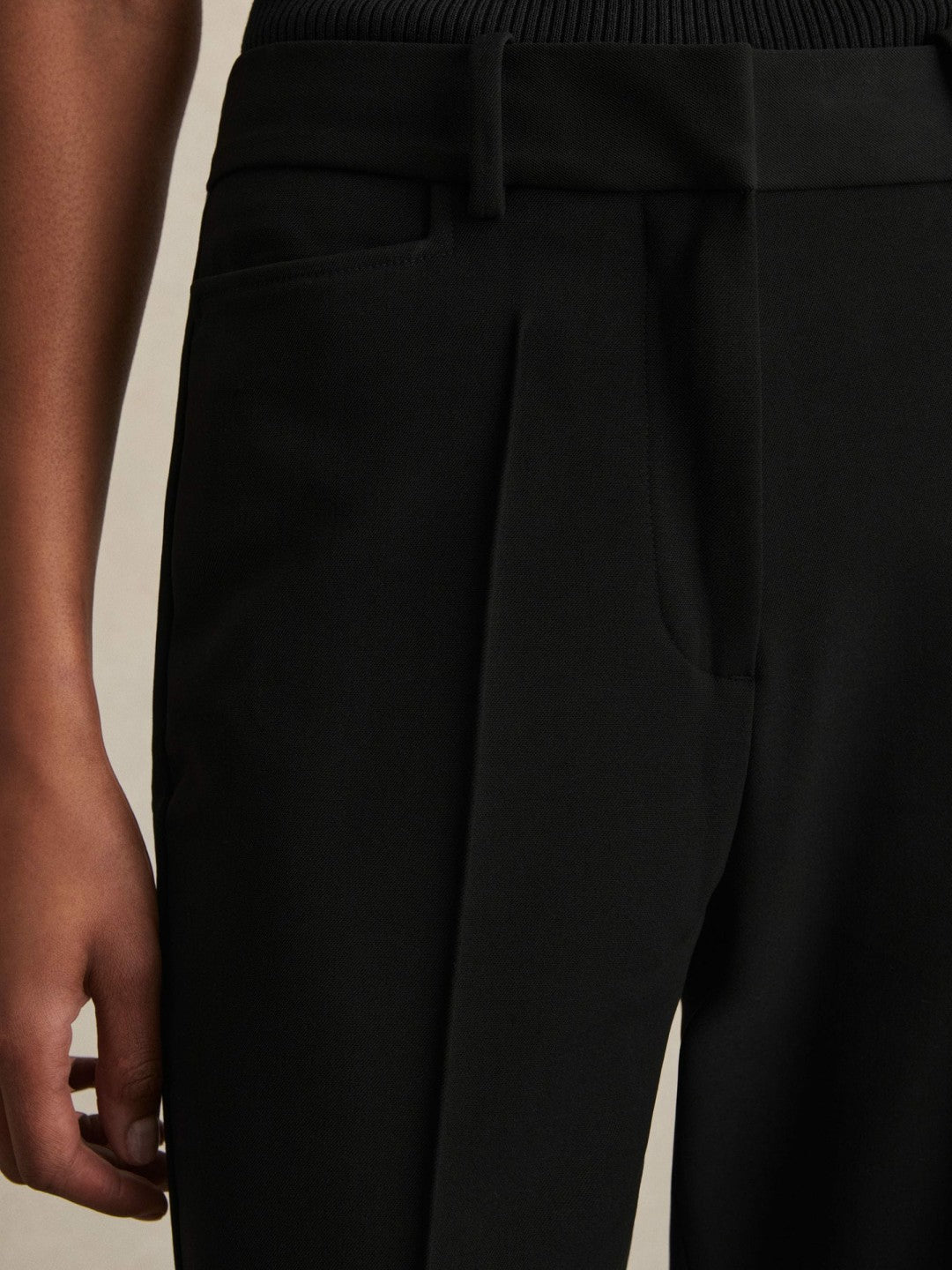 Reiss Petite Flared Suit Trousers in Black