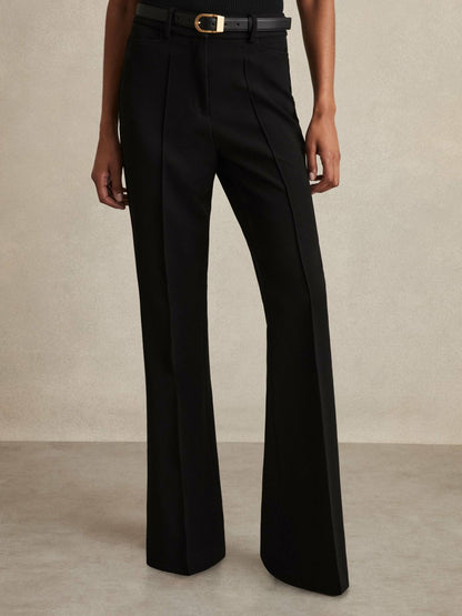 Reiss Petite Flared Suit Trousers in Black