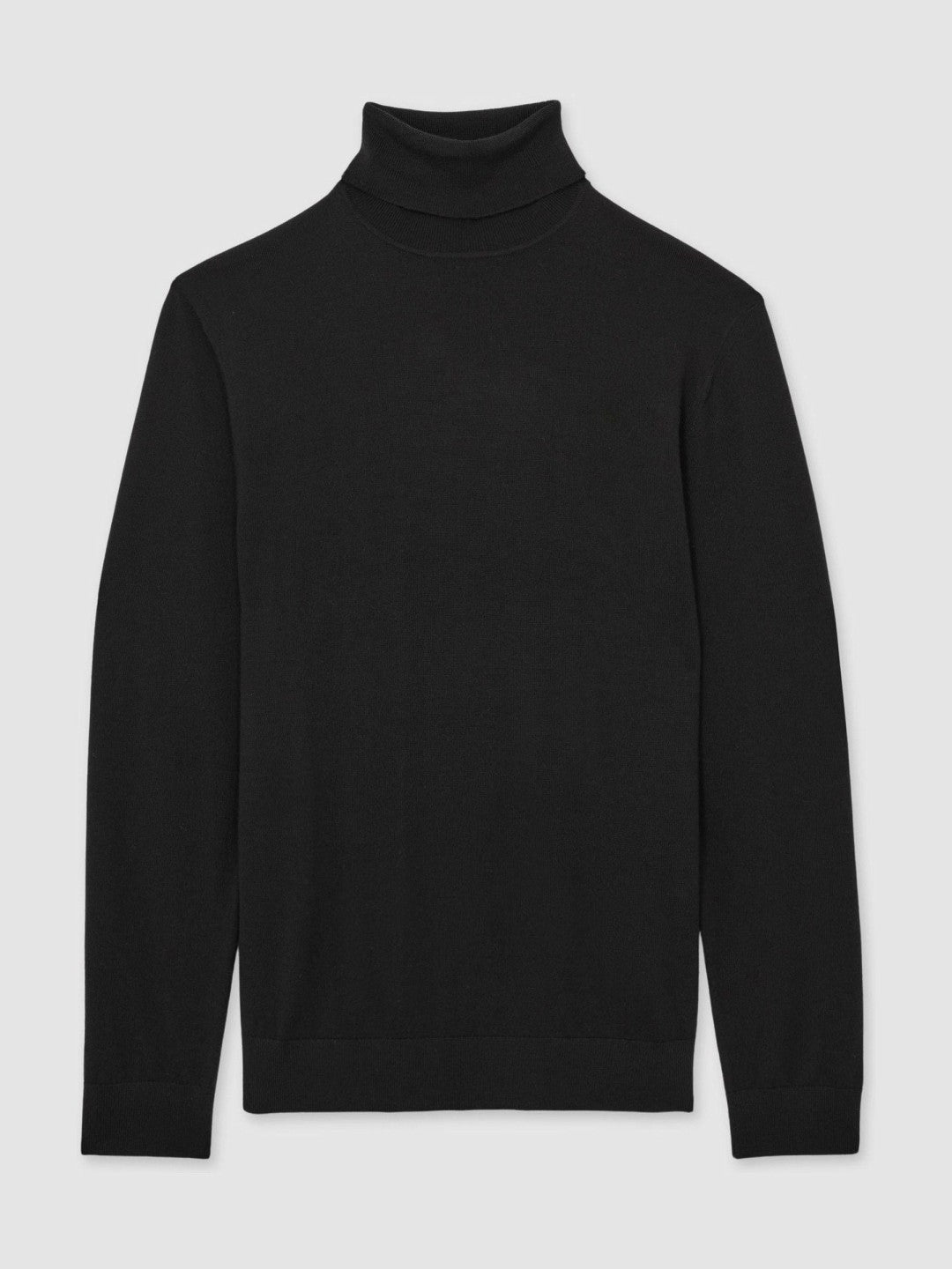 Reiss Offer - Slim Fit Merino Wool Roll Neck Jumper in Black