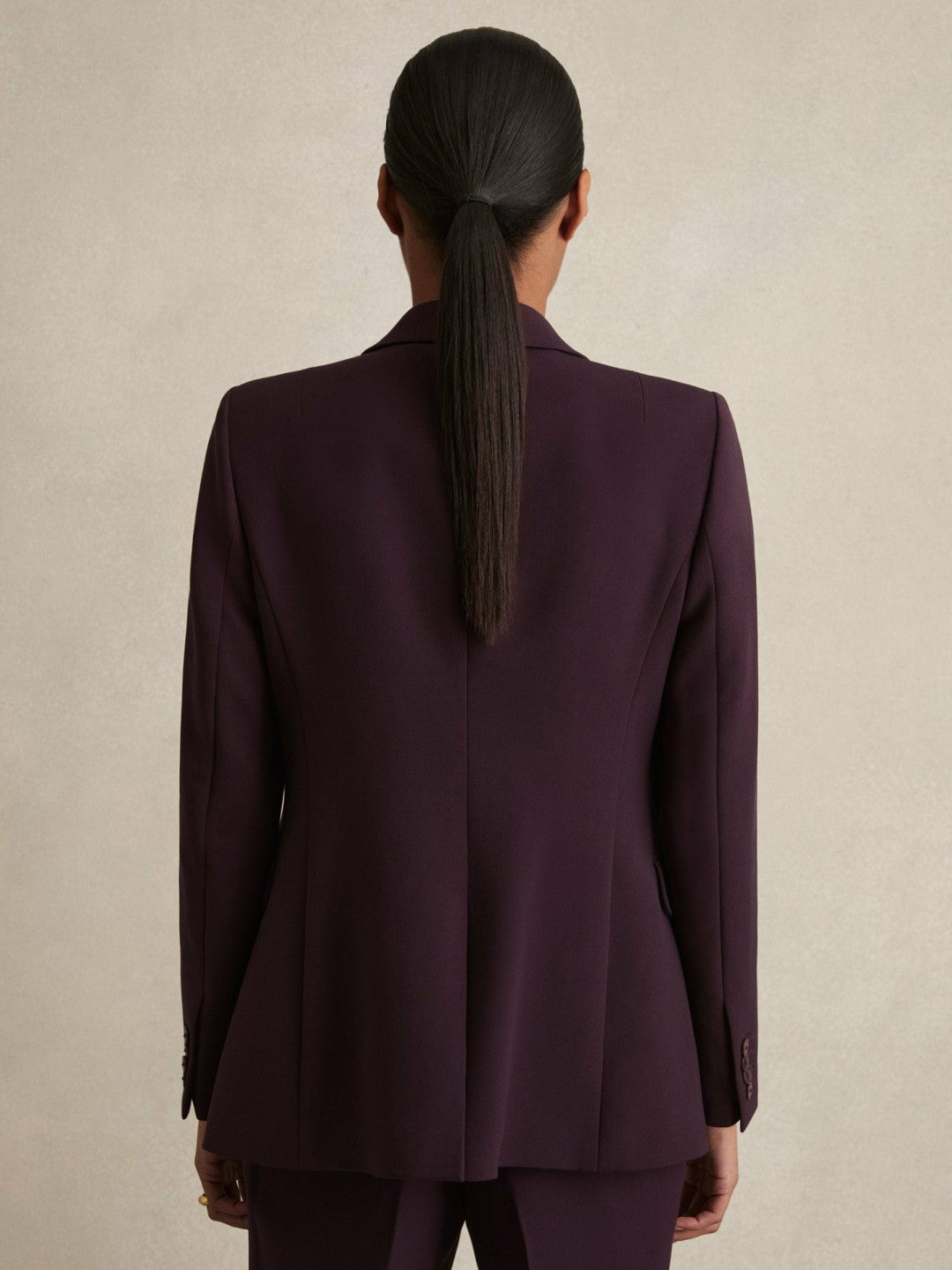 Reiss Tailored Single Breasted Suit Blazer in Berry