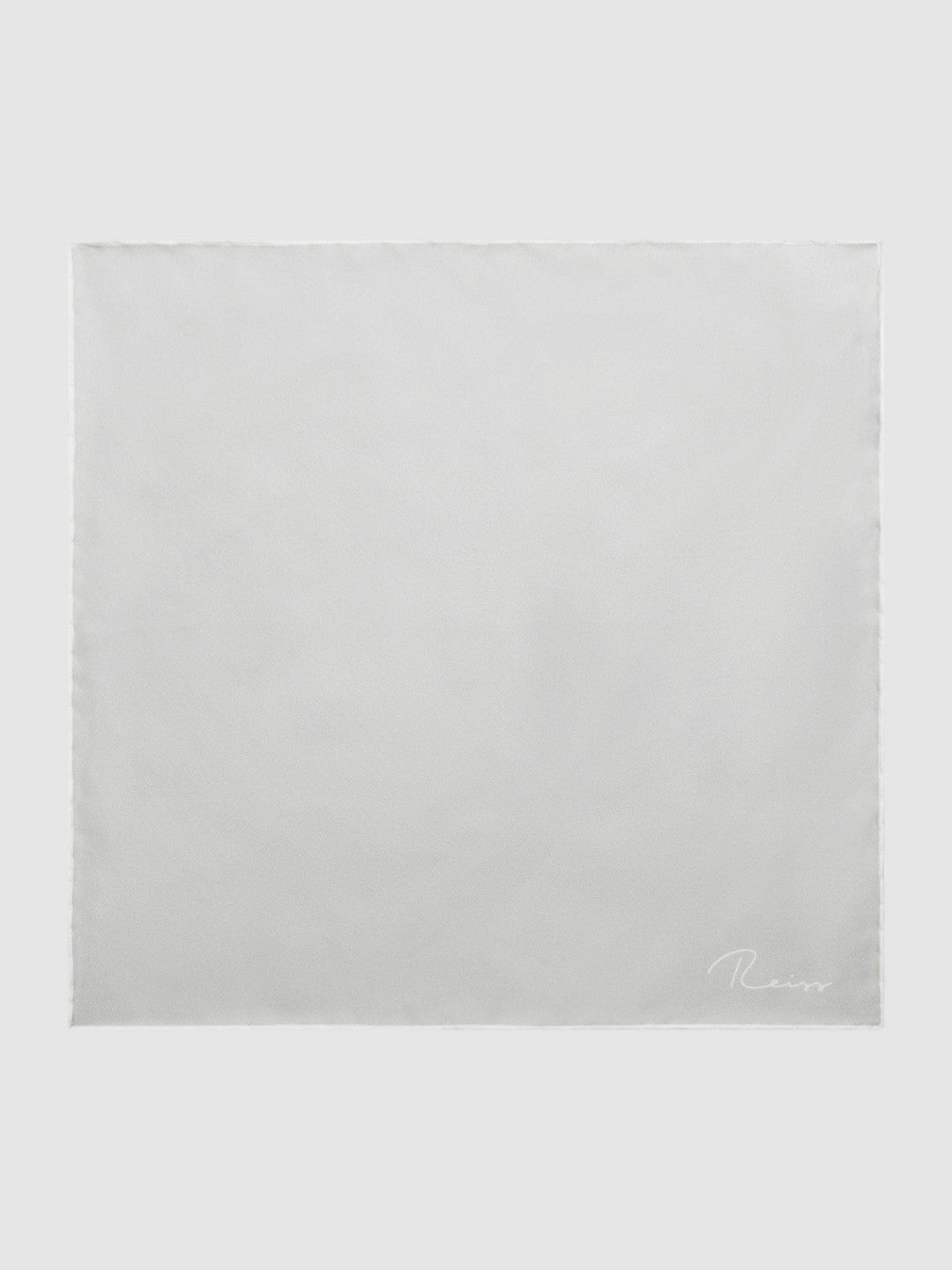 Reiss Offer - Plain Silk Pocket Square in Silver