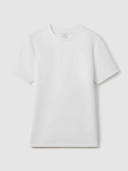 Reiss Offer - Interlock Jersey Crew Neck T-Shirt in White