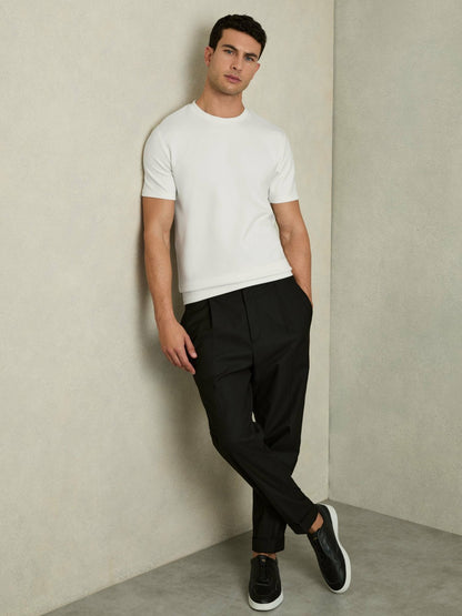 Reiss Offer - Interlock Jersey Crew Neck T-Shirt in White