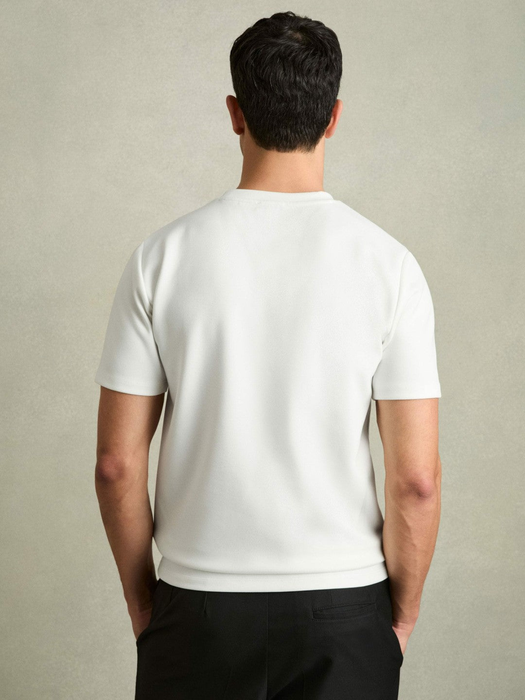 Reiss Offer - Interlock Jersey Crew Neck T-Shirt in White