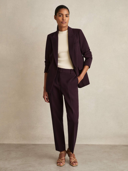 Reiss Popular Choice - Slim Fit Suit Trousers in Berry