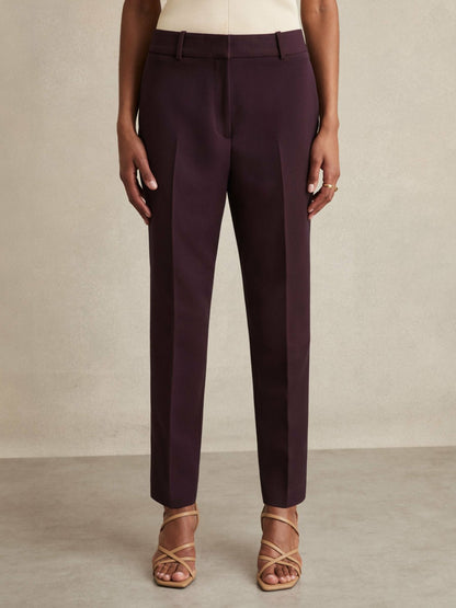 Reiss Slim Fit Suit Trousers in Berry