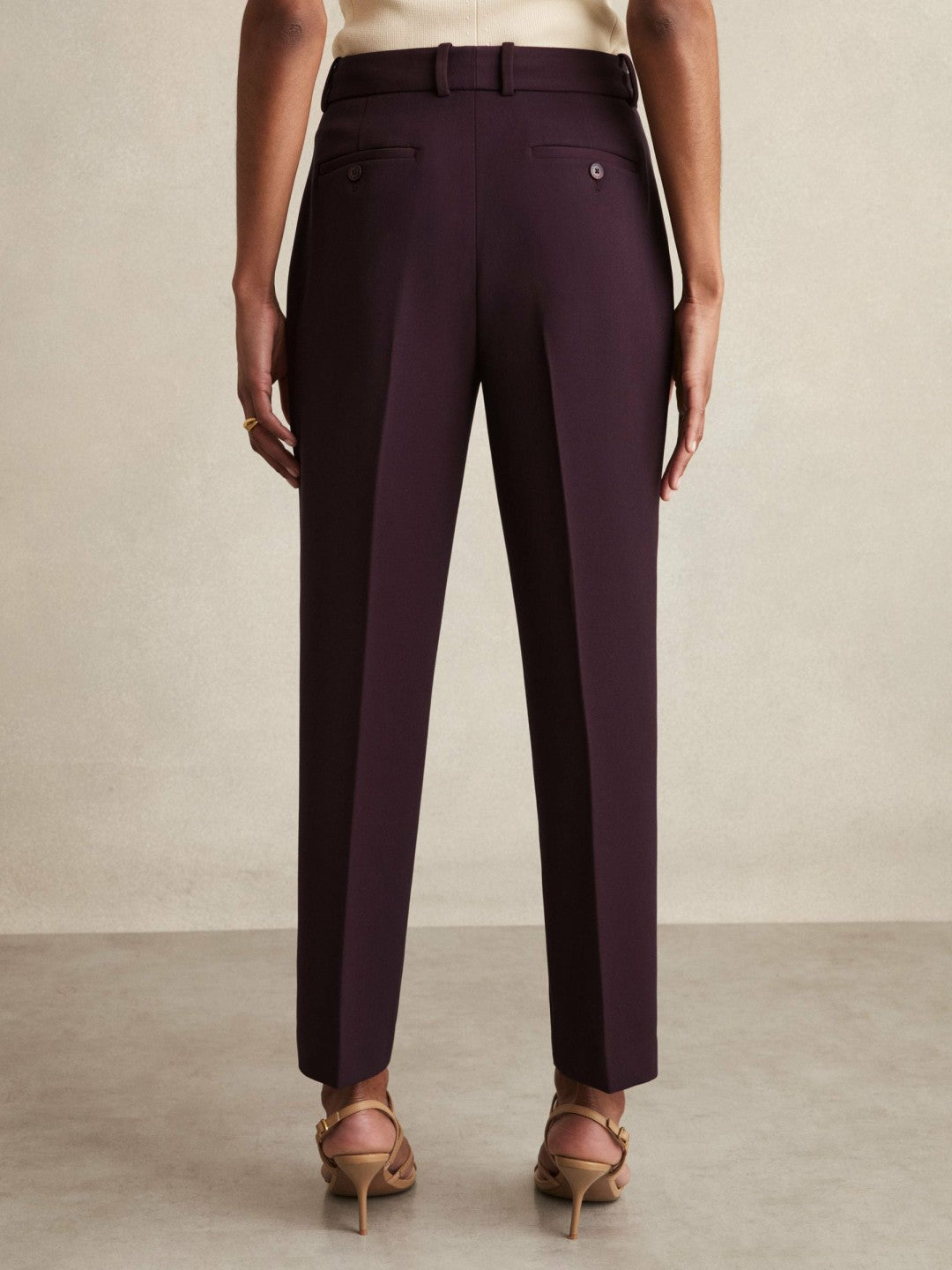 Reiss Slim Fit Suit Trousers in Berry