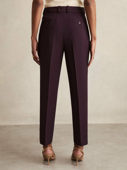 Reiss Slim Fit Suit Trousers in Berry