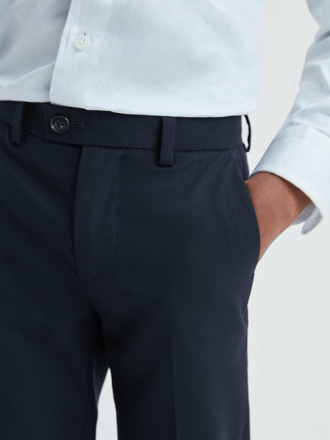 Reiss Offer - 3-9 yrs Wool Blend Adjustable Trousers in Navy