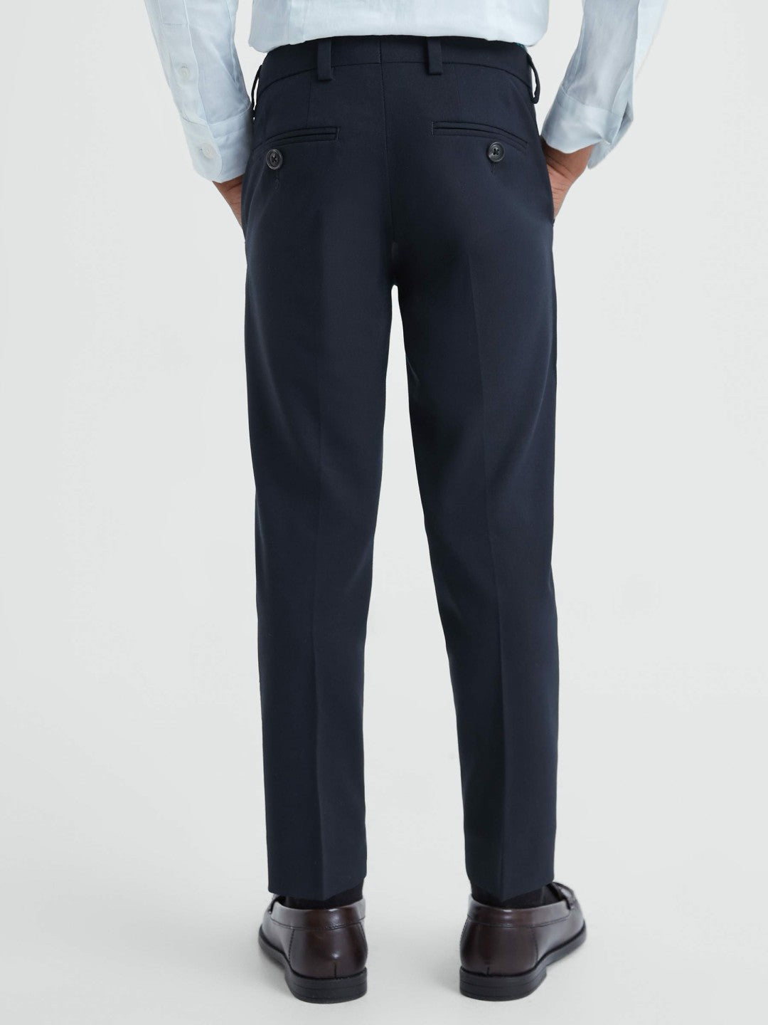Reiss Offer - 3-9 yrs Wool Blend Adjustable Trousers in Navy
