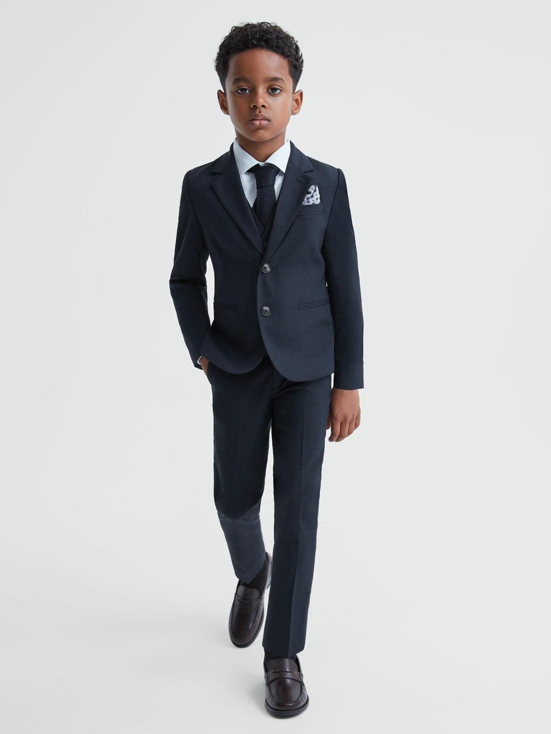 Reiss Popular Choice - 9-14 yrs Wool Blend Single Breasted Blazer in Navy