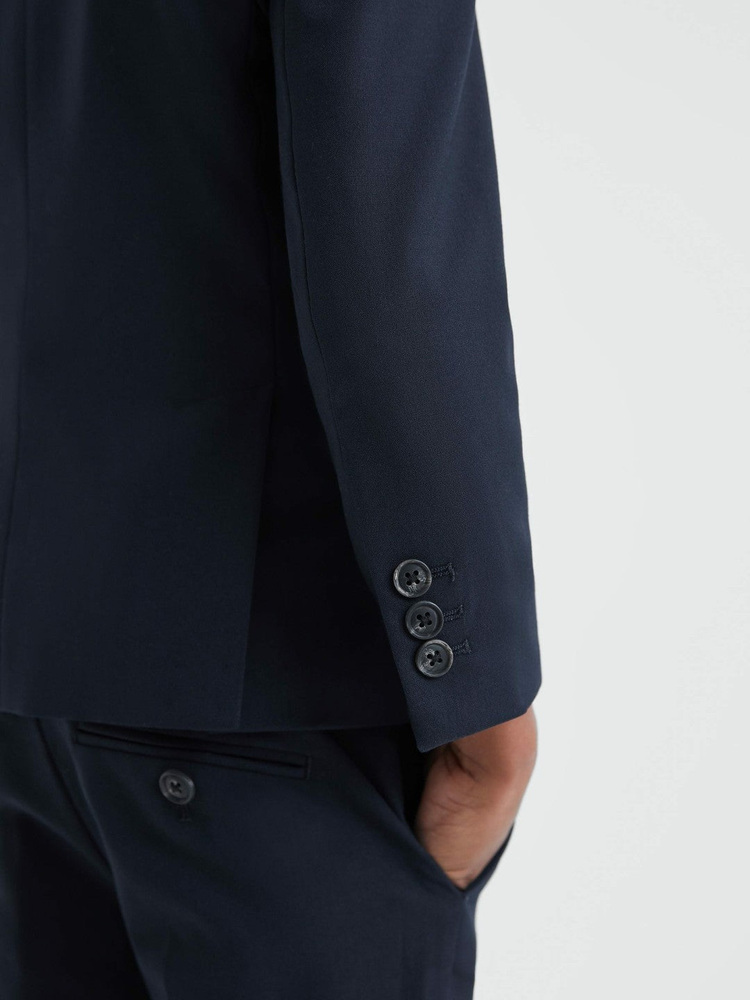 Reiss Popular Choice - 9-14 yrs Wool Blend Single Breasted Blazer in Navy