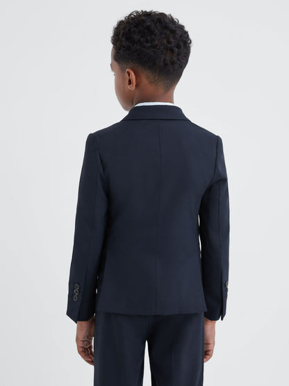 Reiss Popular Choice - 9-14 yrs Wool Blend Single Breasted Blazer in Navy