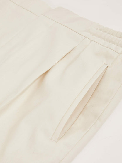 Reiss Relaxed-Fit Pleated Tapered Trousers in Ecru