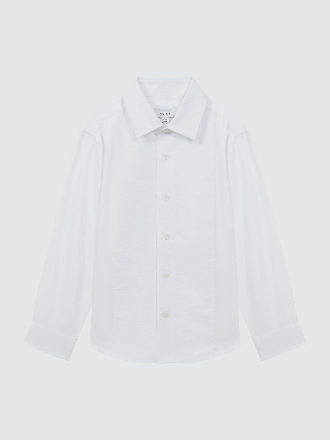 Reiss Value - 9-14 yrs Slim Fit Textured Bib Dinner Shirt in White
