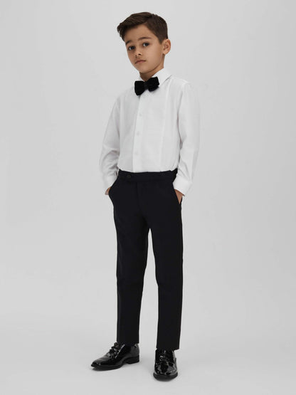 Reiss Value - 9-14 yrs Slim Fit Textured Bib Dinner Shirt in White
