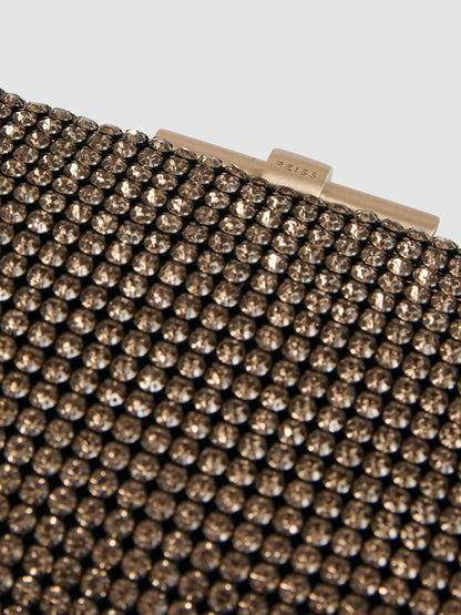 Reiss Affordable - Embellished Clutch Bag in Gold