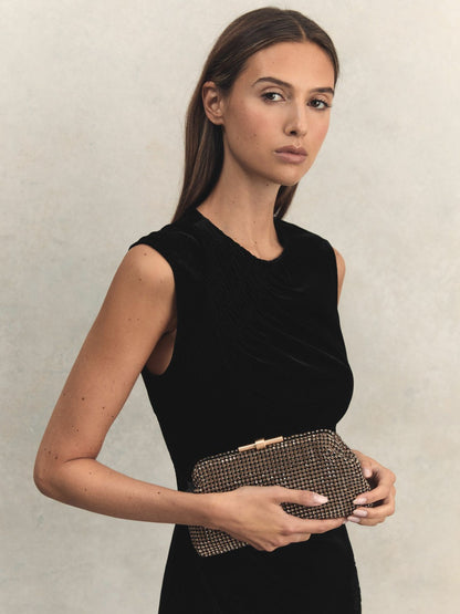 Reiss Affordable - Embellished Clutch Bag in Gold