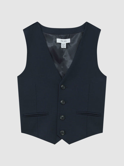 Reiss Offer - 9-14 yrs Modern Fit Waistcoat in Navy