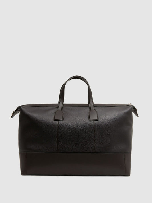 Reiss Value - Leather Holdall in Chocolate