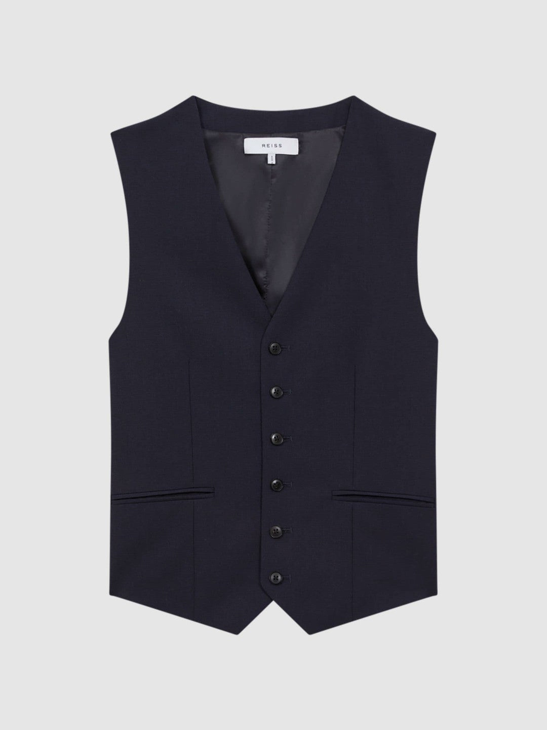 Reiss Savings - Modern Fit Wool Blend Waistcoat in Navy